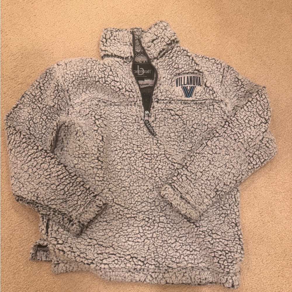 VILLANOVA WILDCATS WOMENS GREY SHERPA QTR ZIP